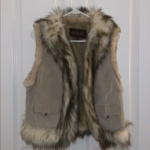 Guess Suede and Faux Fur Vest